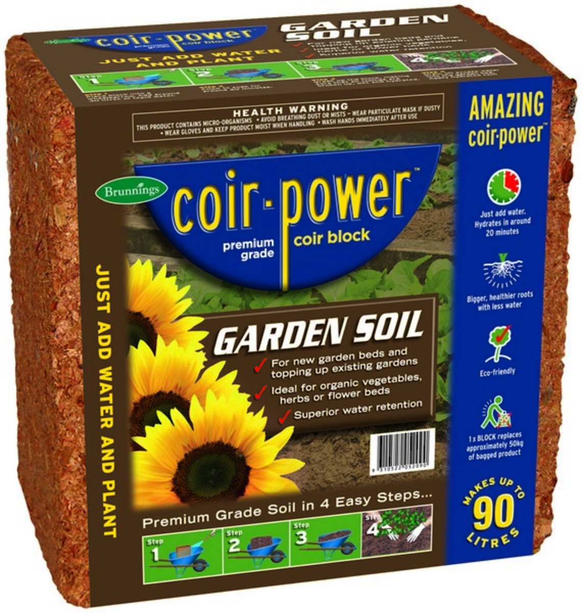 Brunnings Coir Garden Soil Block 90L