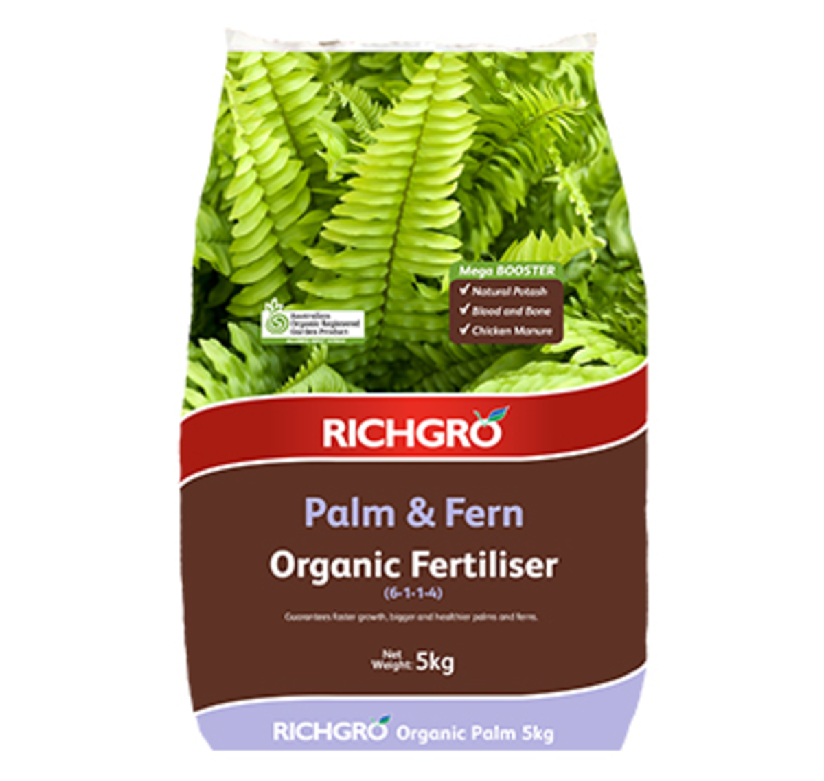 Richgro Mega Booster Palm & Fern Organic Fertiliser 5kg
