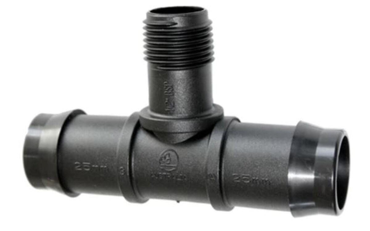 HR 19mm Threaded Tee with 15mm BSP Male