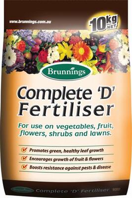 Brunnings Complete D Fertiliser 10kg