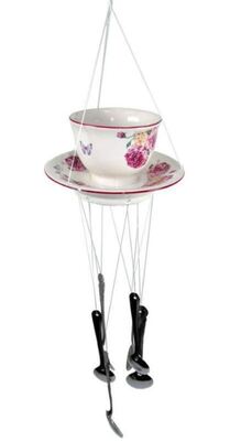 Wind Chime - Victorian Rose Ceramic Cup and Saucer