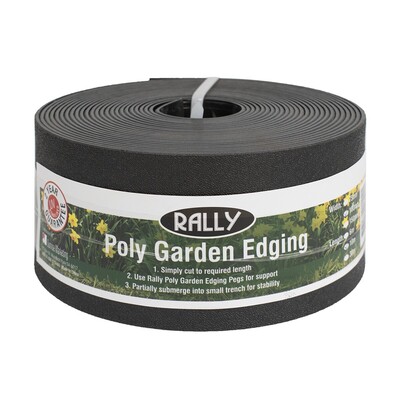Rally Plastic Garden Edging - Black - 100mm x 10m