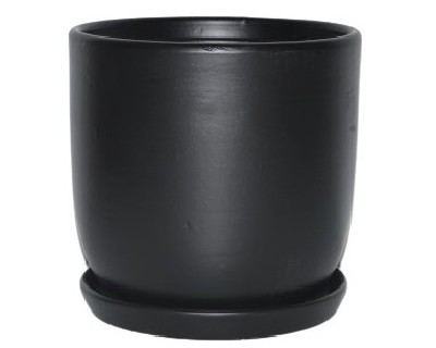 NC Jessa Egg Pot with Saucer - Matte Black - Medium